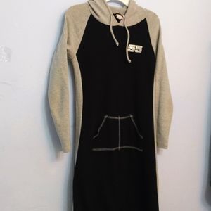 Tampa women long sleeve pullover gray and black hoodie sweats dress front pocket